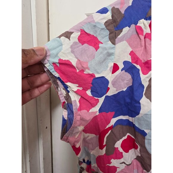 VTG Boden Colorful Short-Sleeve Dress With Tie Waist And V-Neckline Size 10 - Picture 9 of 9